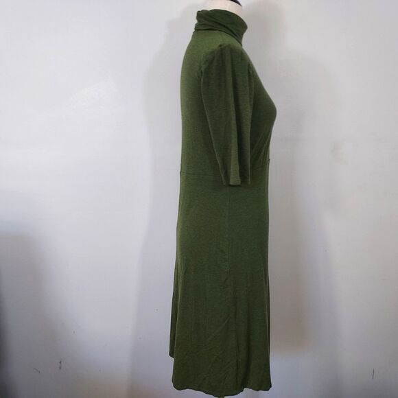 Ett Twa by Anthropologie Coreyell Turtleneck Jersey Dress Size Medium Green - Picture 7 of 14